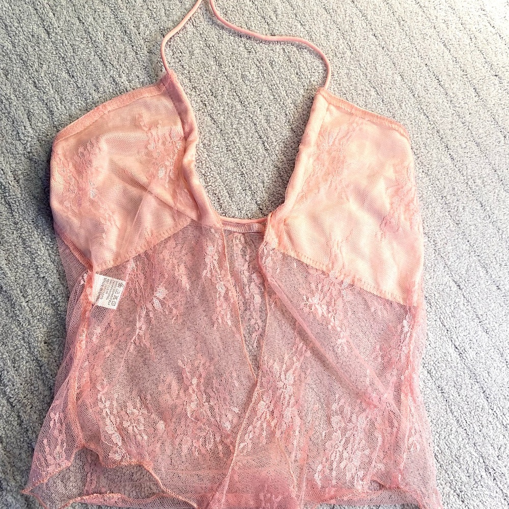 Pink Lace Mini Skirt Set